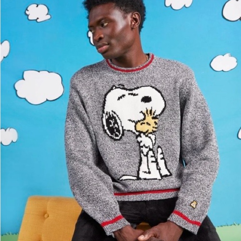 Teddy Fresh x Peanuts Knit Sweater Snoopy Woodstock Oversized XS - Picture 1 of 8